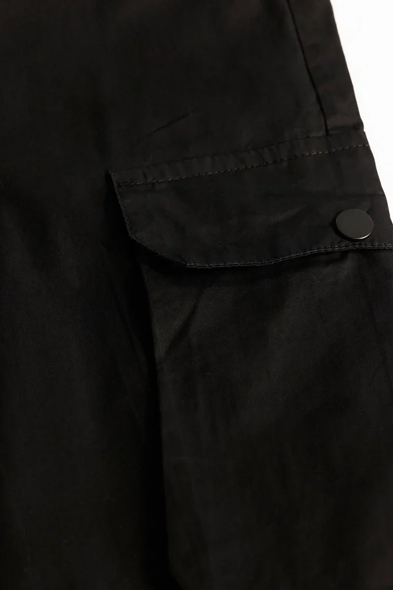 Black Relaxed Fit Cargo Pants
