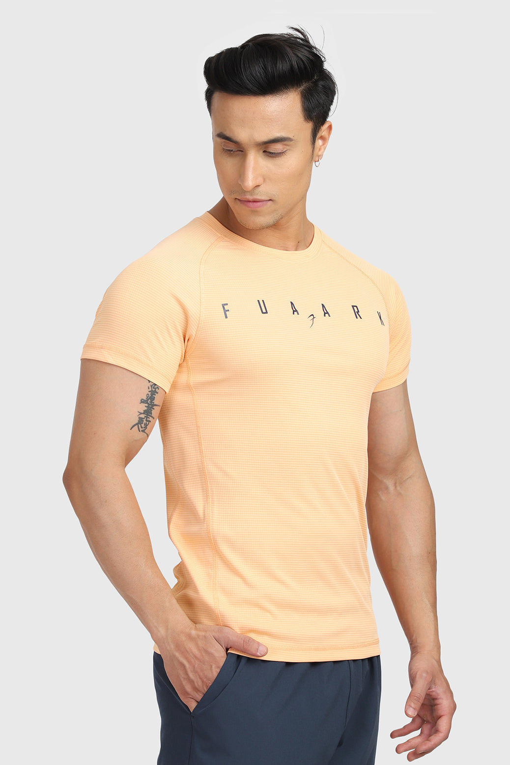 Checks T-shirt Peach