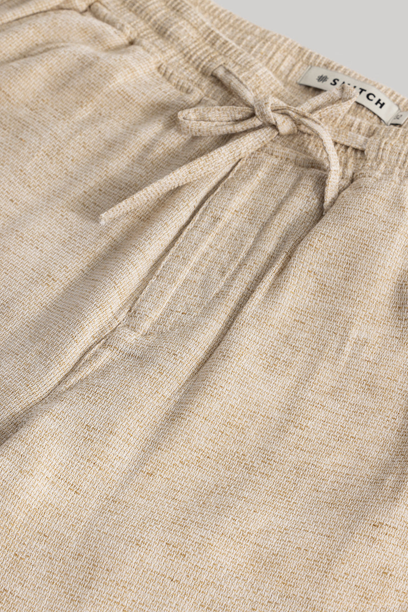 Comfylex Beige Linen Blend Trouser