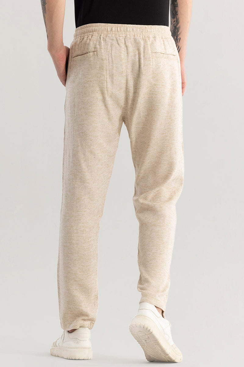 Comfylex Beige Linen Blend Trouser
