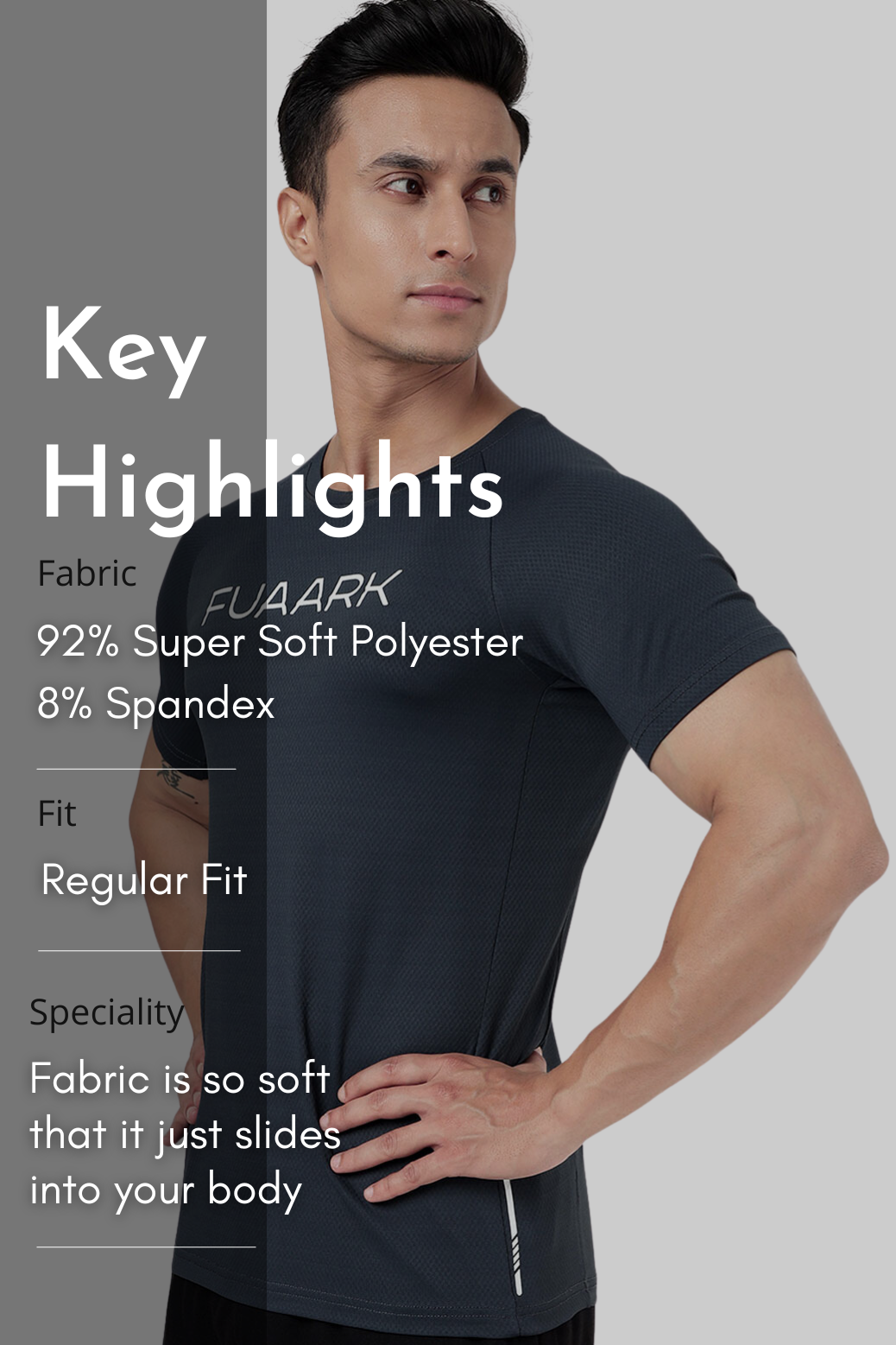 Aura Textured T-shirt Graphite