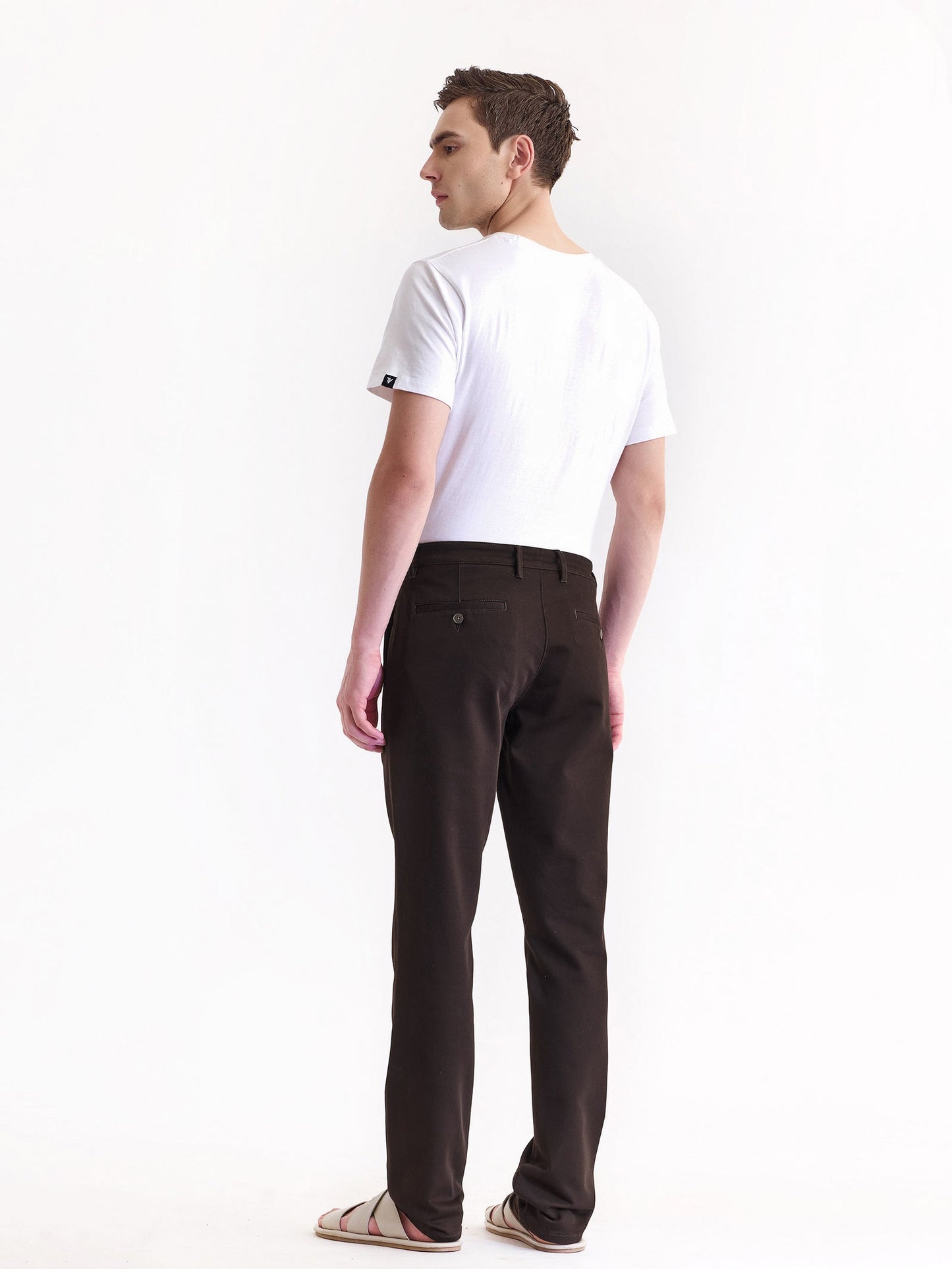 Brown Stretch Slim Fit Trouser