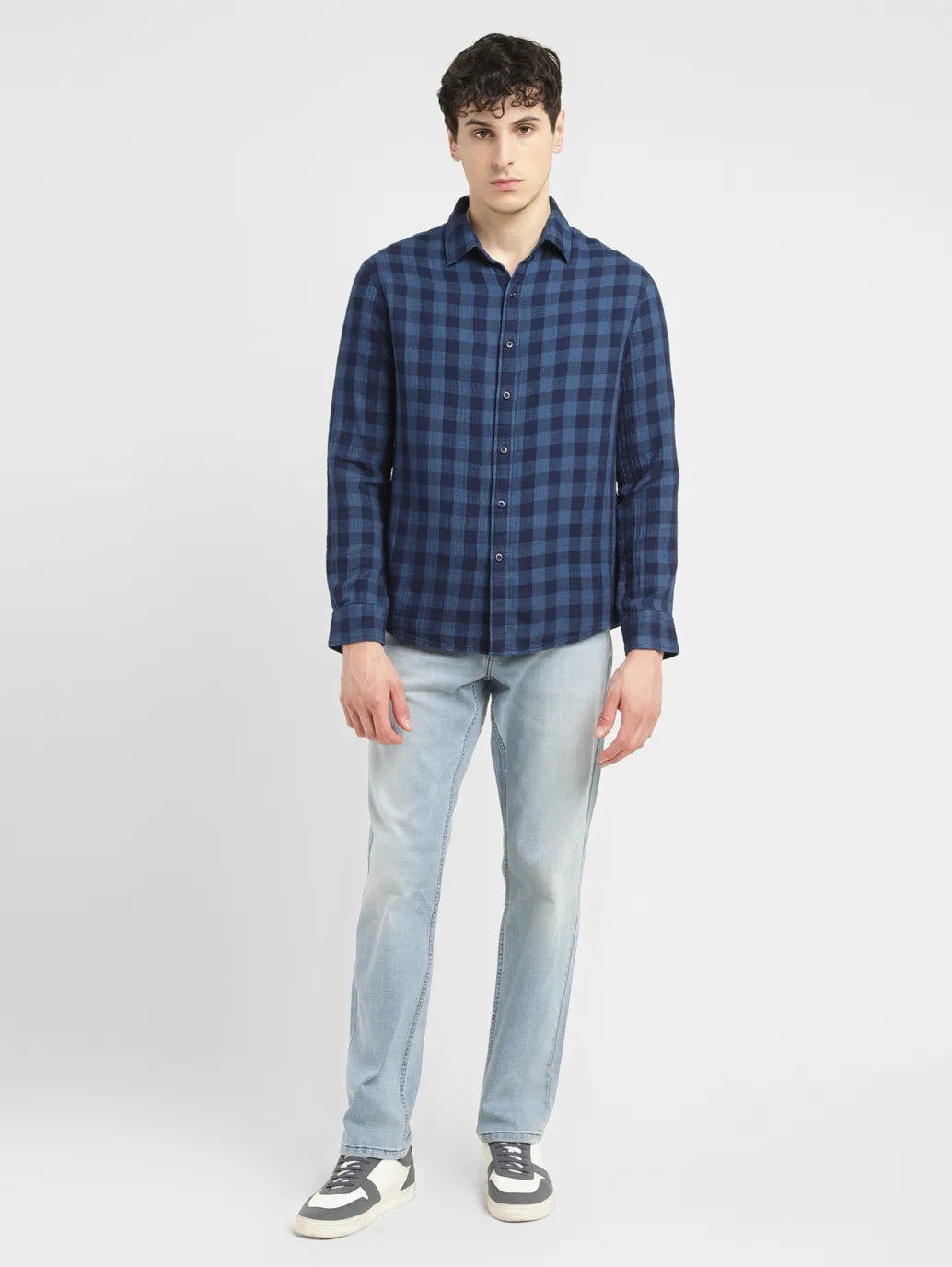 Men's Checkered Slim Fit  Shirt