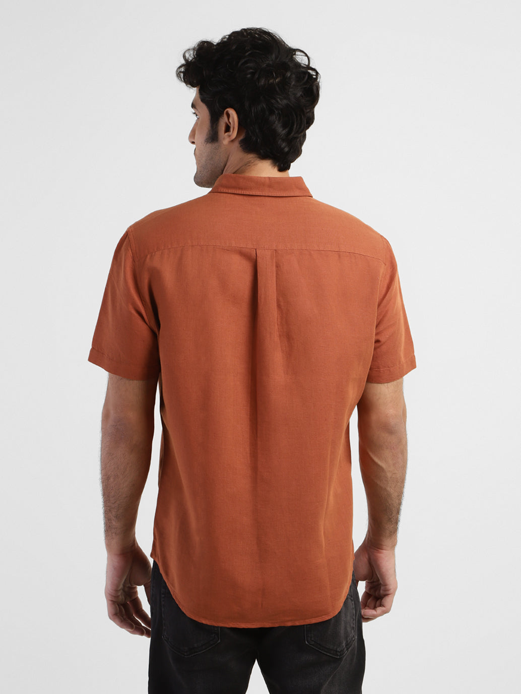 Men's Solid Slim Fit Linen Shirt