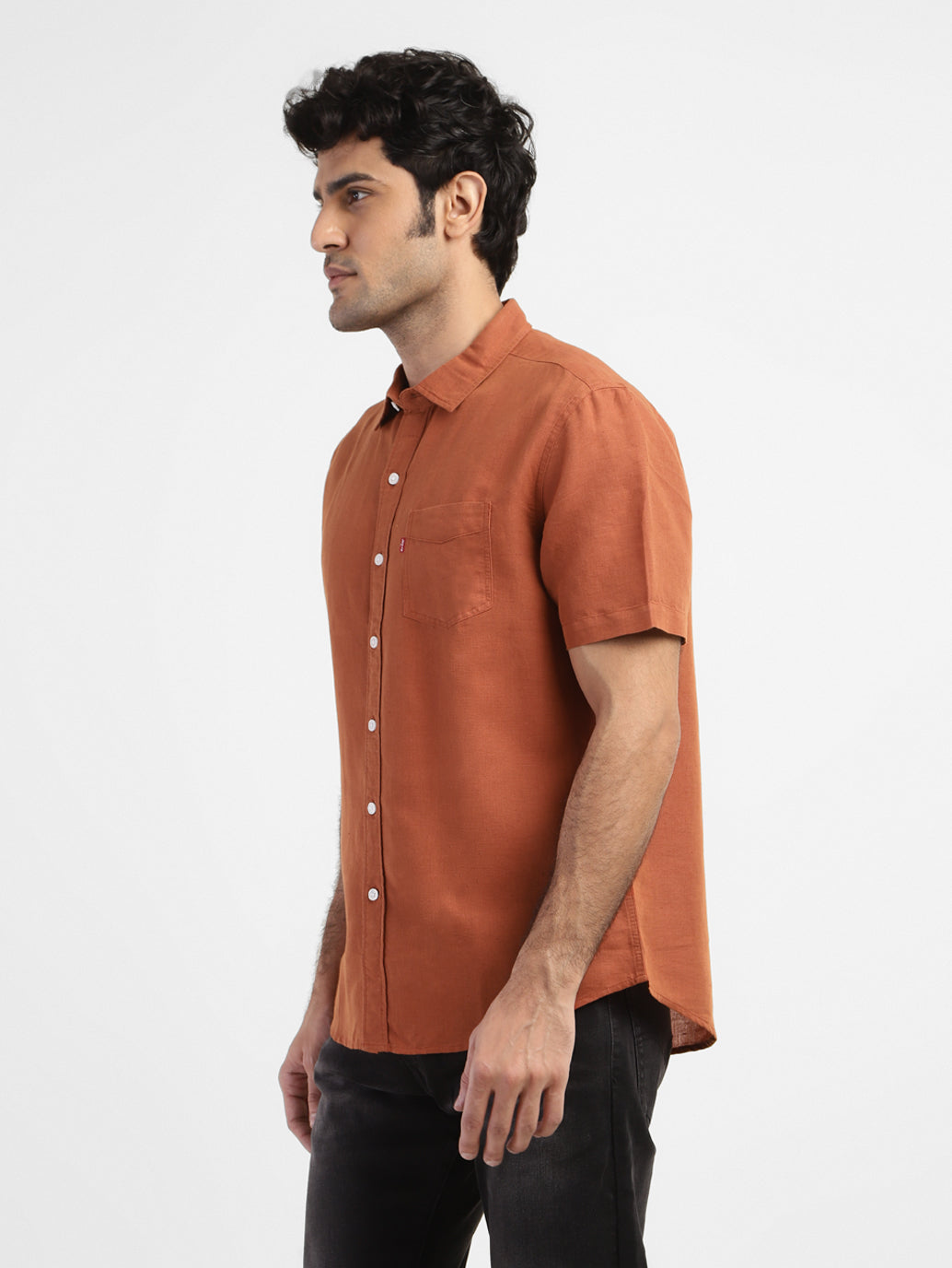 Men's Solid Slim Fit Linen Shirt