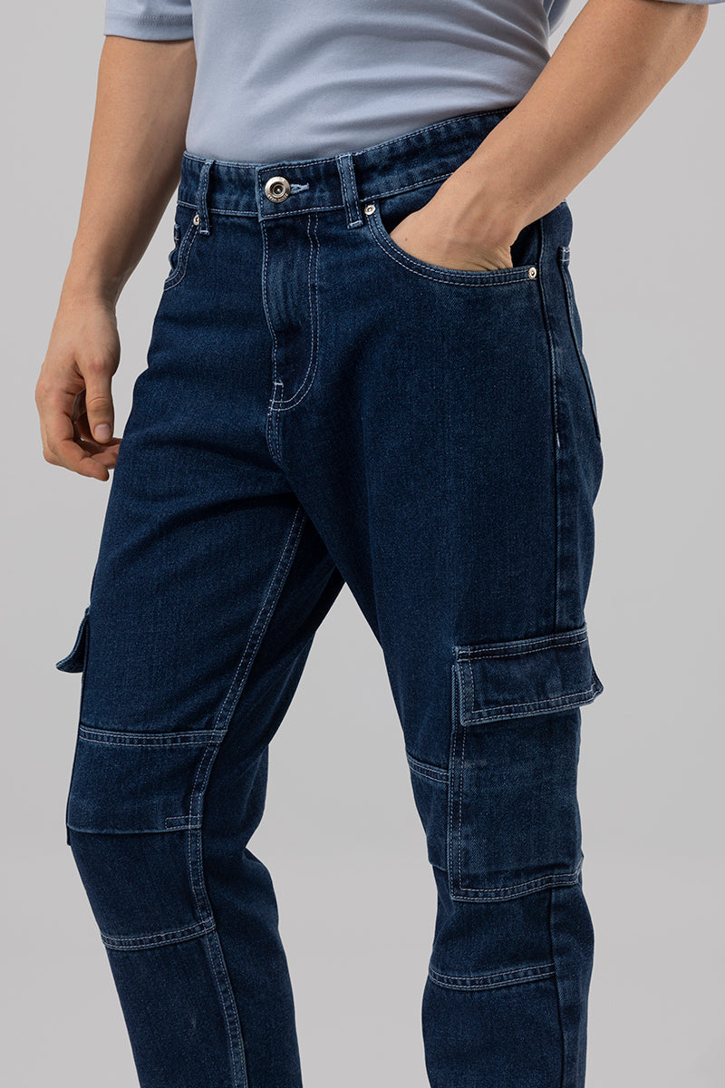 Buzzer Blue Cargo Baggy Jeans