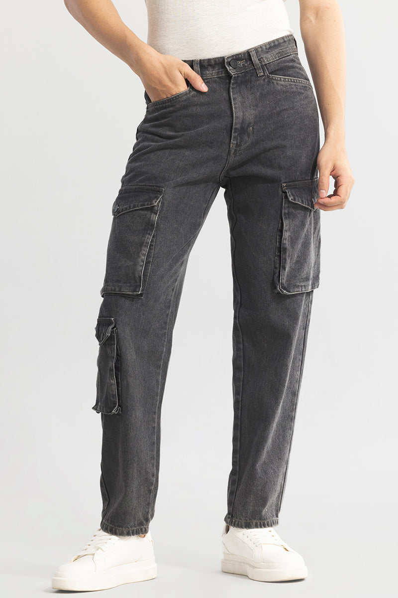 Celestial Charcoal Grey Clean Look Jeans