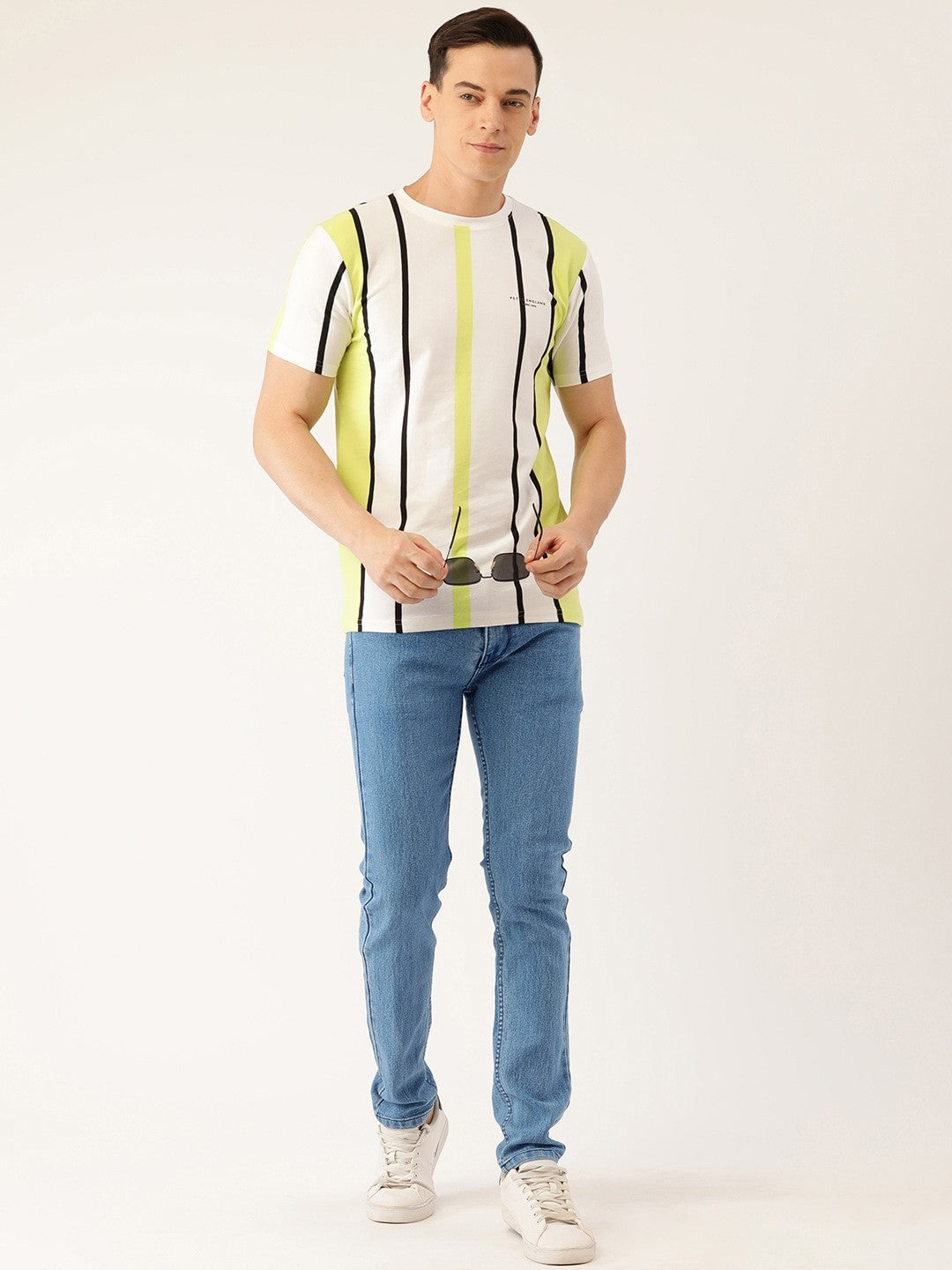 Men Blue Tapered Fit Solid Jeans