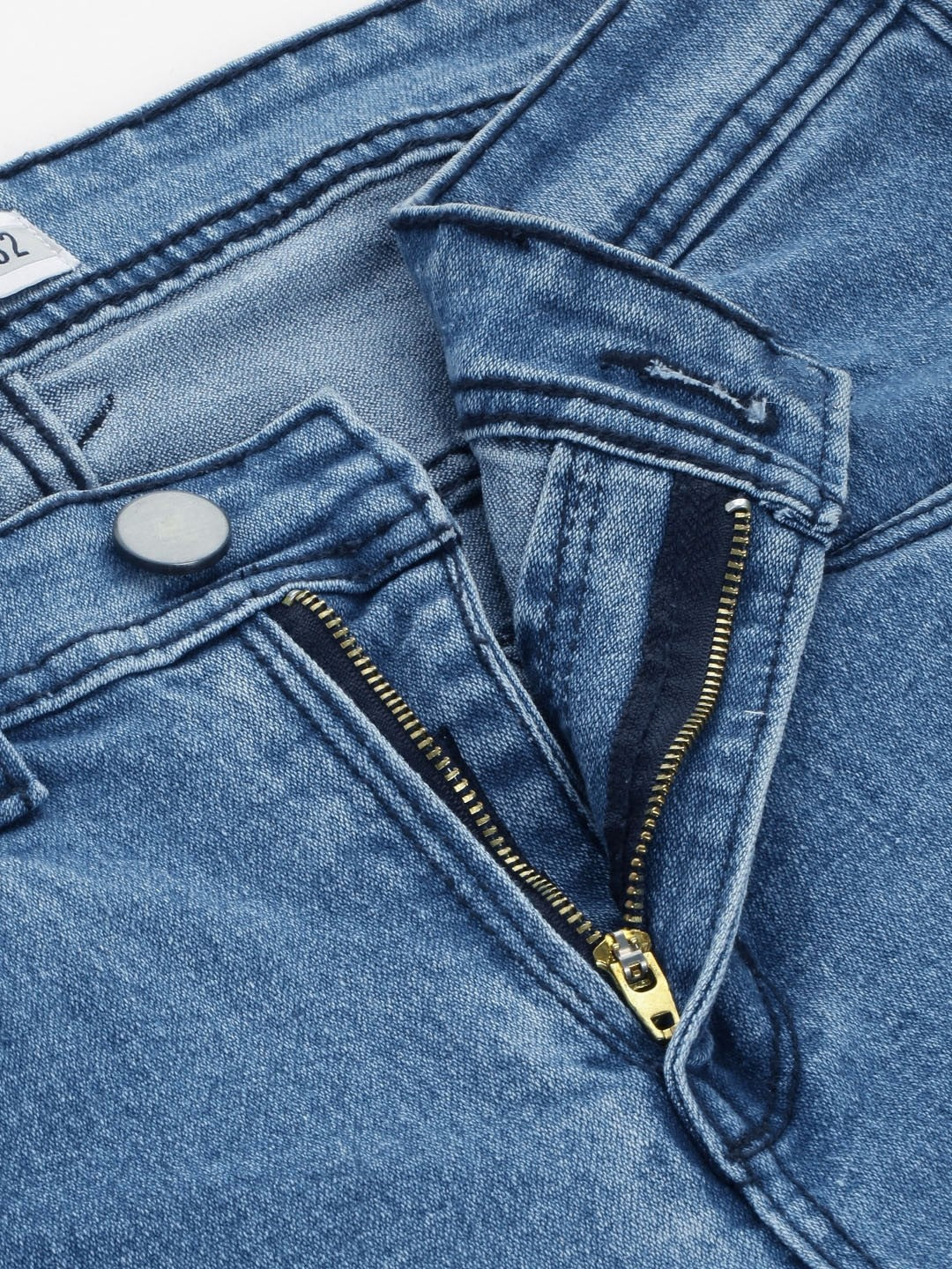 Men Blue Tapered Fit Solid Jeans