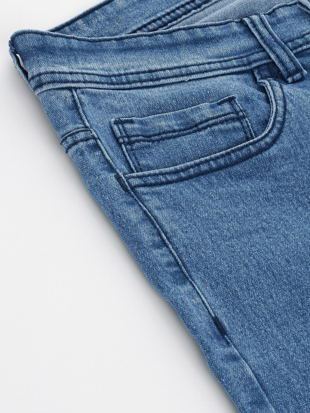 Men Blue Tapered Fit Solid Jeans