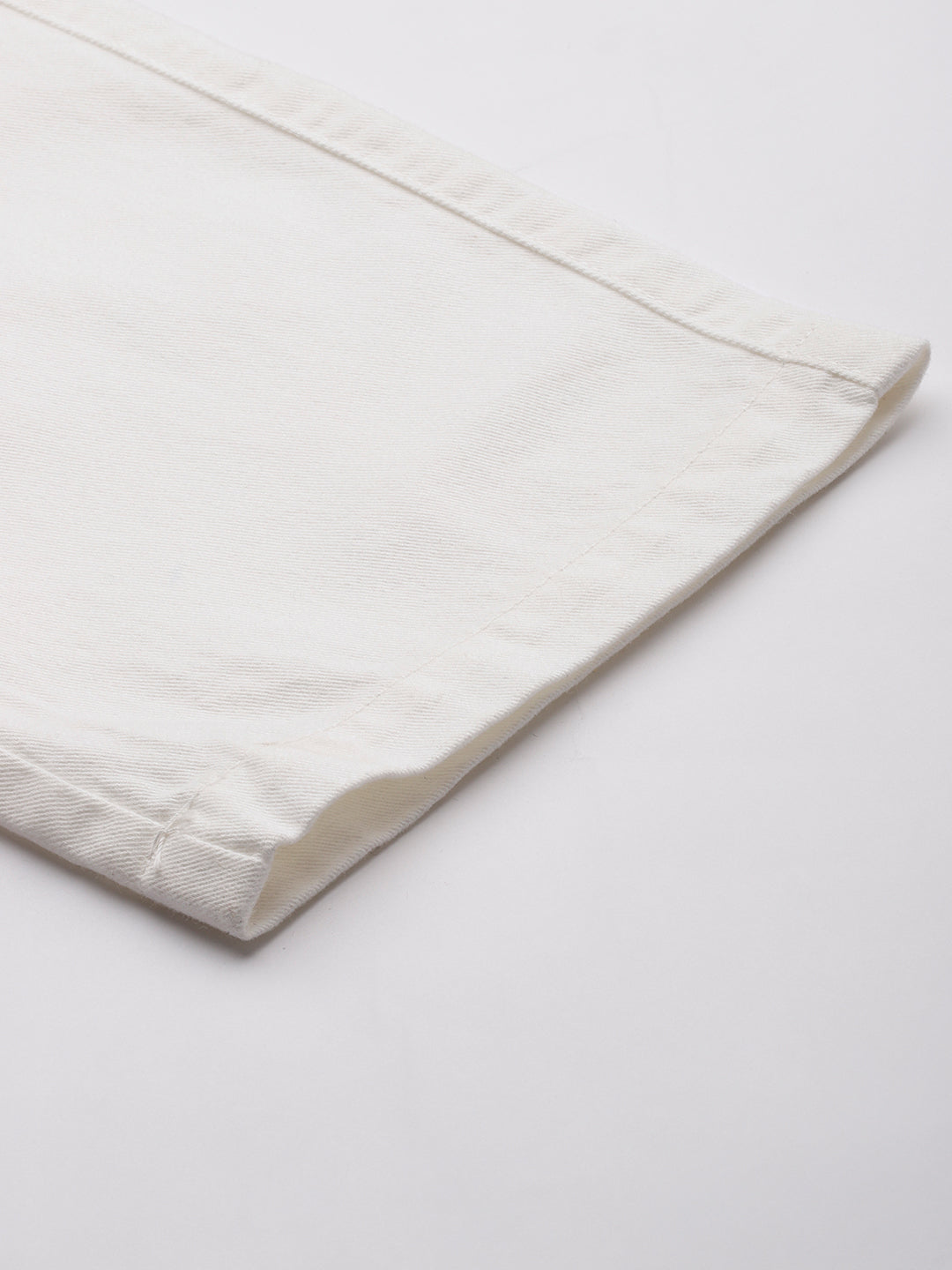 Men White Regular Fit Solid Cargo Trouser