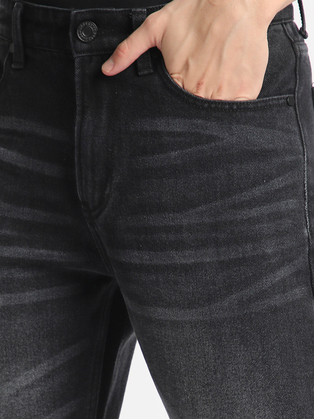 Men Relaxed Fit Lightly Faded Denim