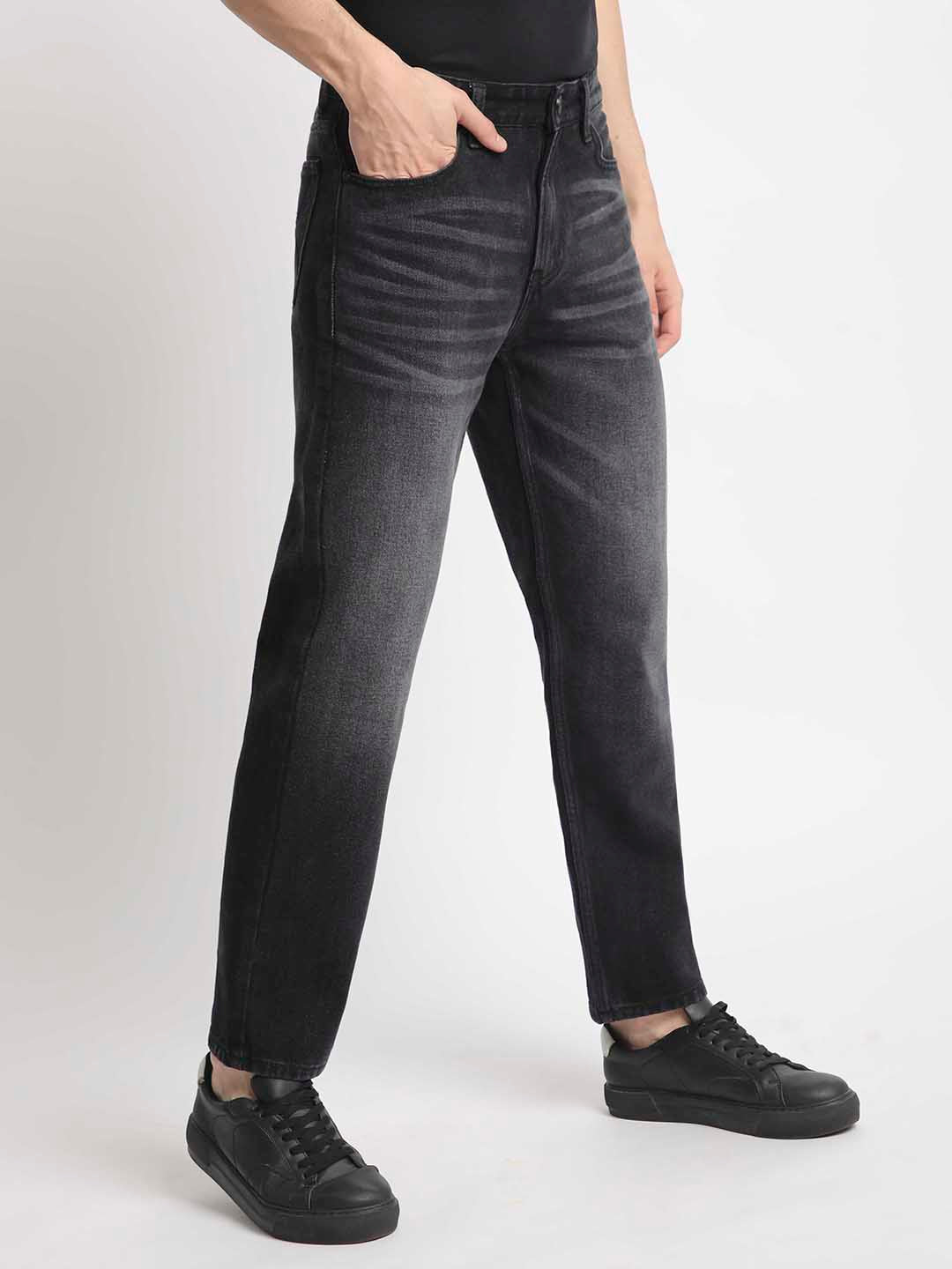 Men Relaxed Fit Lightly Faded Denim