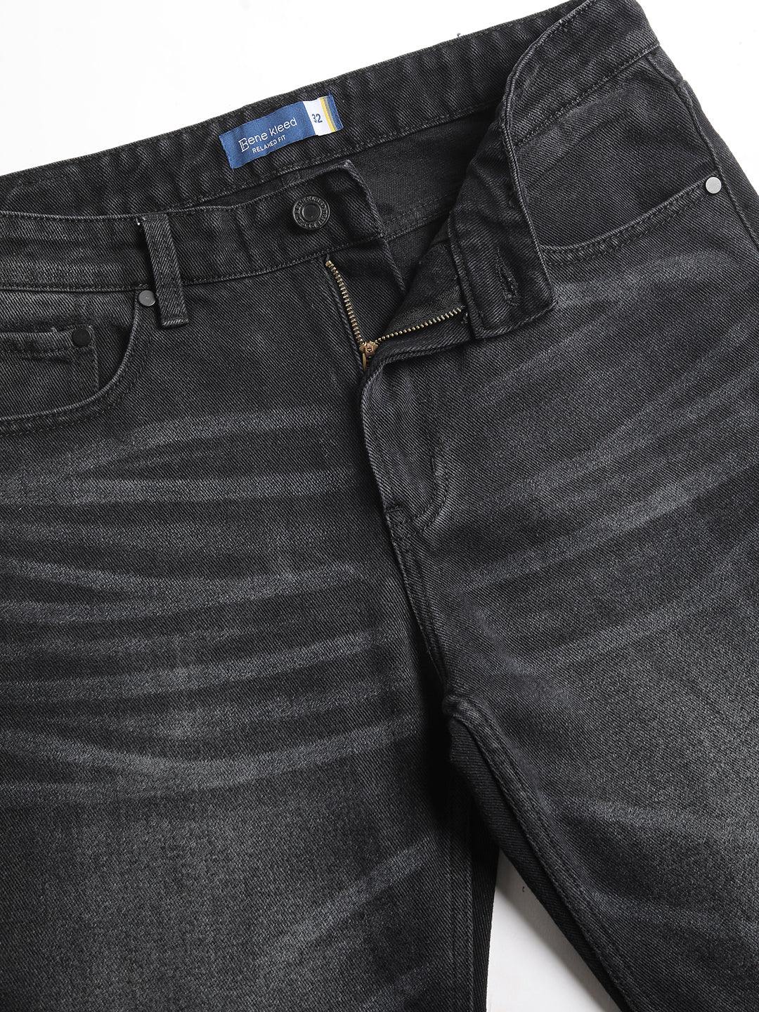 Men Relaxed Fit Lightly Faded Denim