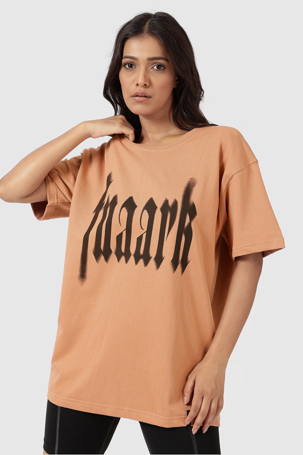 Blurred Oversized T-shirts Warm Beige