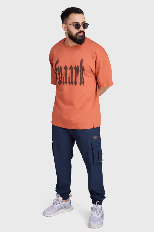 Blurred Oversized T-shirts Rust