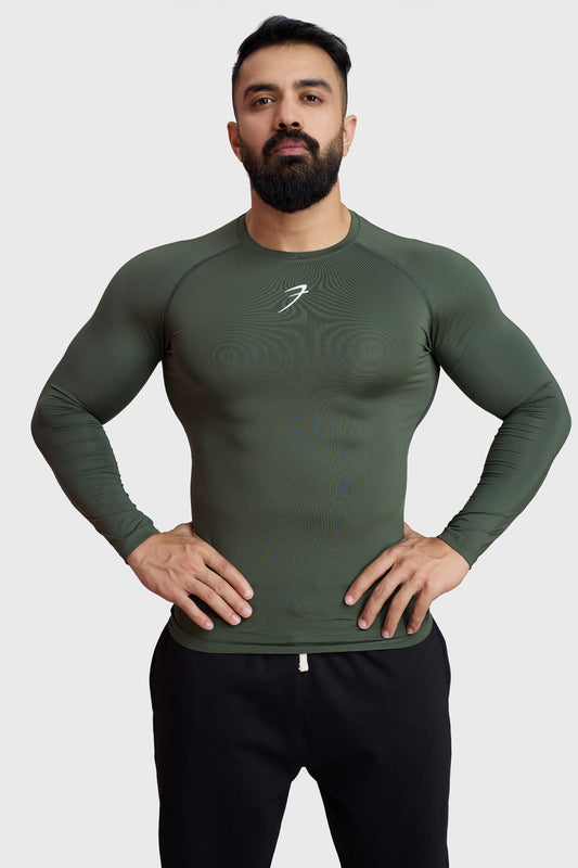 Compression Fullsleeves T-shirt Olive