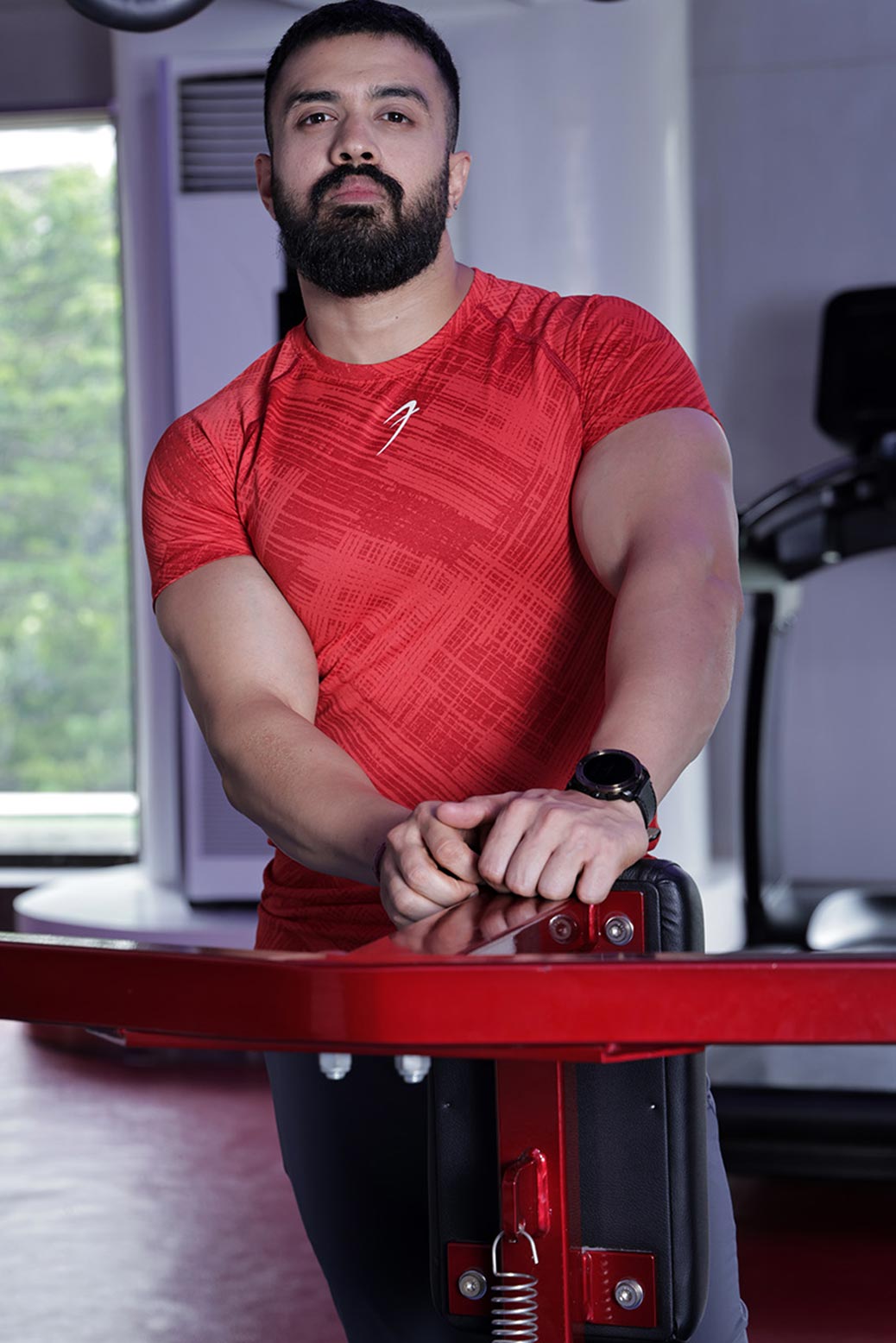 Ozone Jacquard T-shirt Red